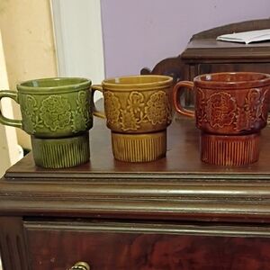 Three Vintage Japan Floral Mugs